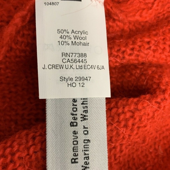 J. CREW Red Sequin Sweater Navy Trim S - Picture 4 of 5